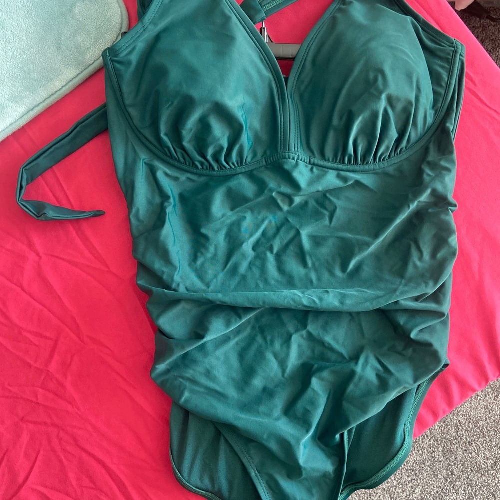 One XL Old Navy, one piece halter swimsuit with underwire
